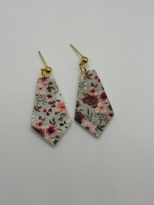 Pink Floral Dangles
