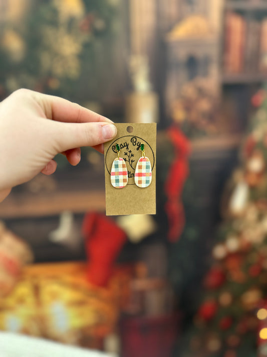 Holiday Checkered Earrings