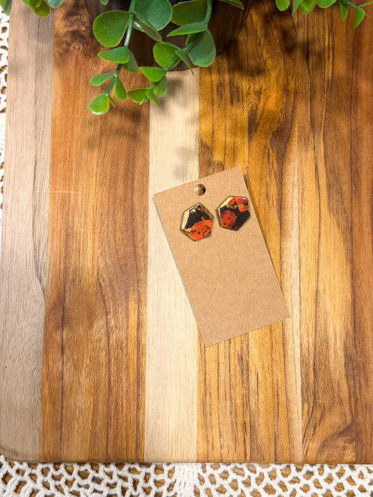 Tortoiseshell Mosaic Stud