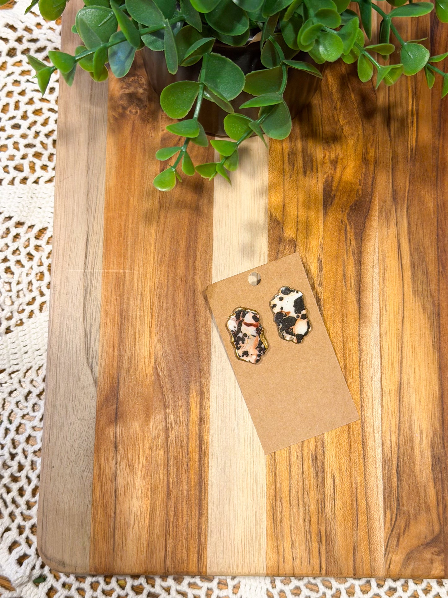 Espresso Chip Studs