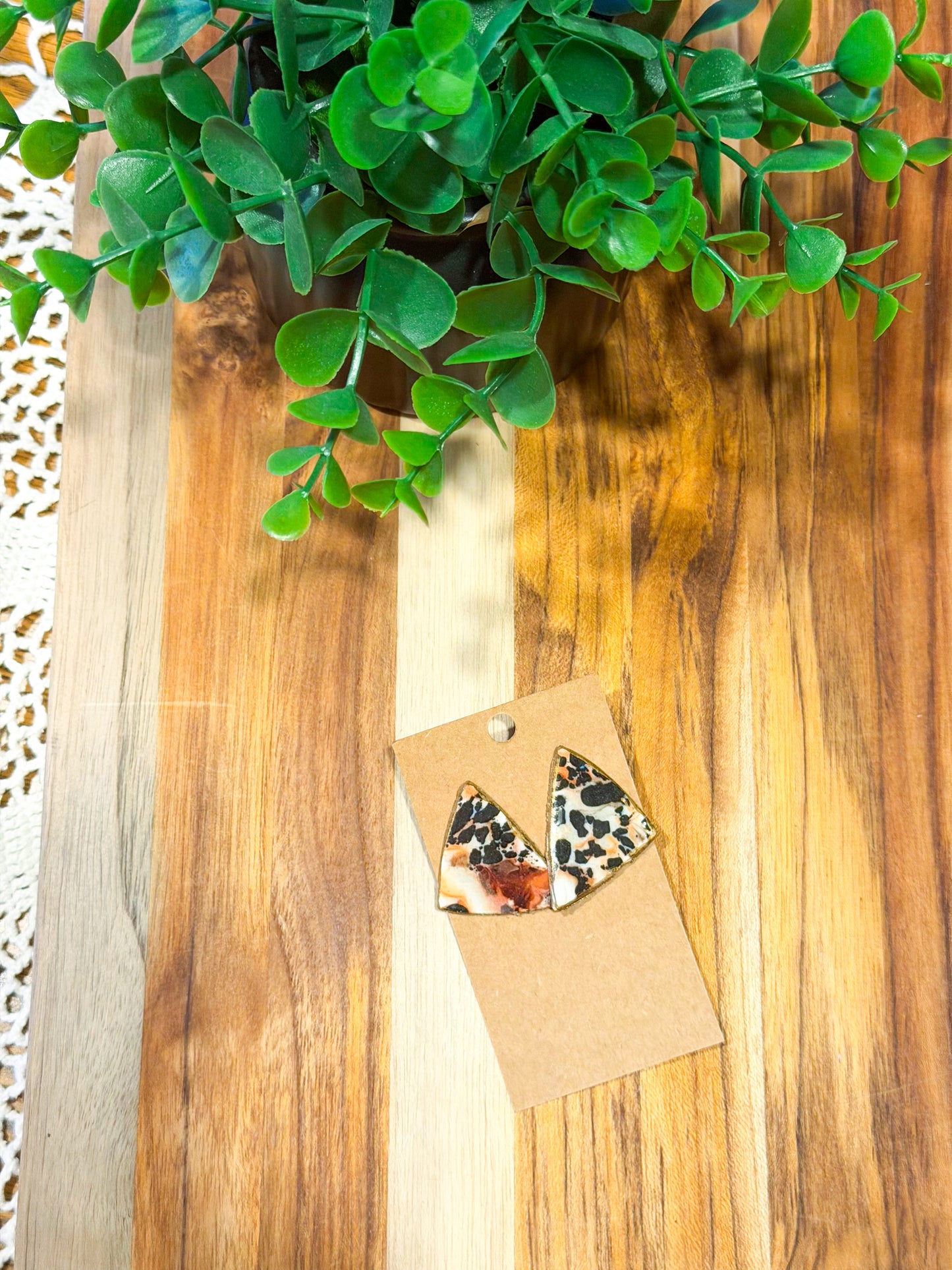 Espresso Chip Square Studs